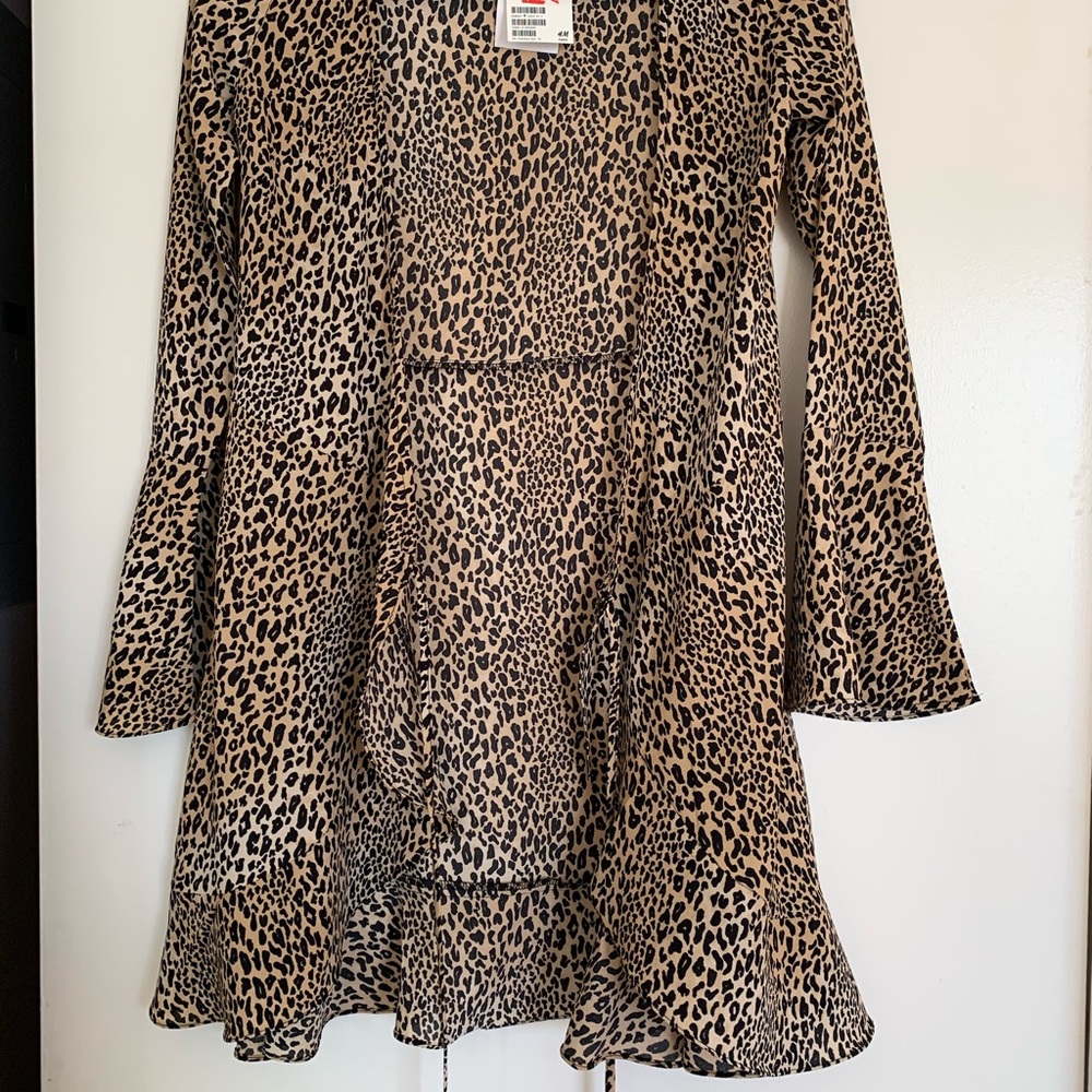 H&M cheetah print wrap dress